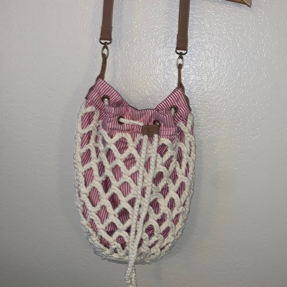 Red/White “sun n sand” purse drawstring bag. BRAND NEW! - Picture 1 of 2
